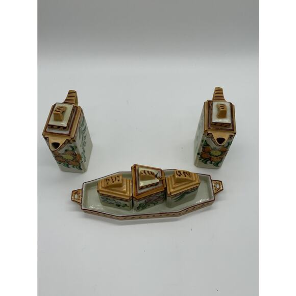 1930’s Made in Japan 6 Pc Condiment Tray S/P Relish Oil Vinegar Read - Picture 4 of 9